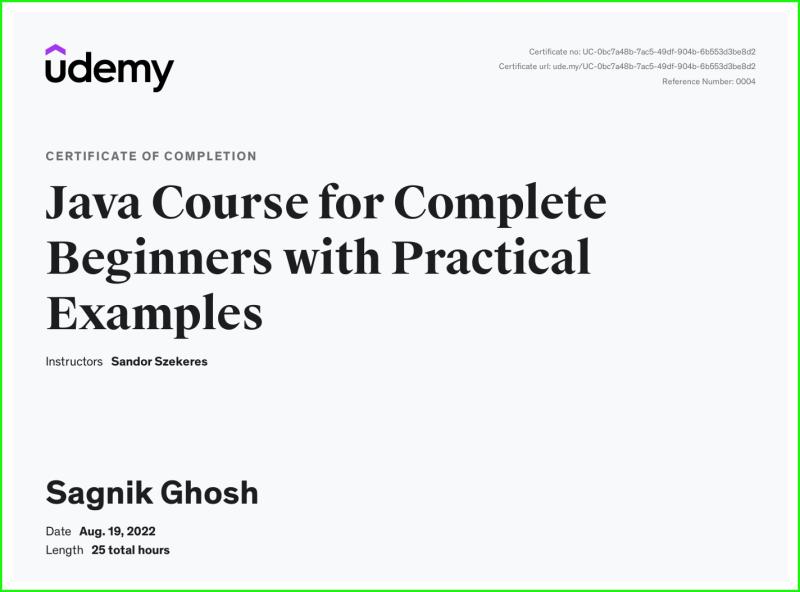 Java Course for Complete Beginners