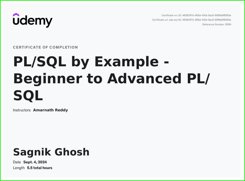 Beginner to Advanced PL/SQL